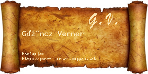 Göncz Verner névjegykártya